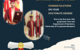 The first-ever PhD graduation from the department